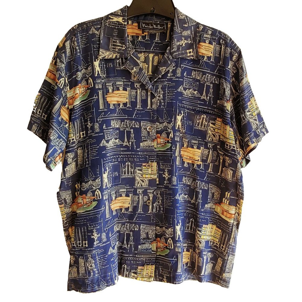 Vintage Nicole Miller 100% Silk Architecture Novel